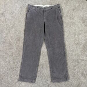 LL Bean Classic Fit Corduroy Pants Gray 36x32 Stretch Academia Preppy Casual